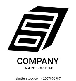 Number 6 logo design in the shape of a box.