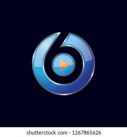 Number 6 logo icon