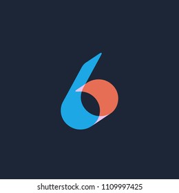 Number 6  logo icon design template elements