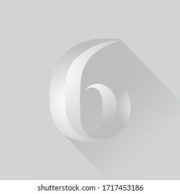 Number 6 logo icon design template.