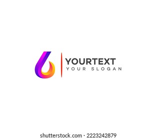 Number 6 logo icon design template elements