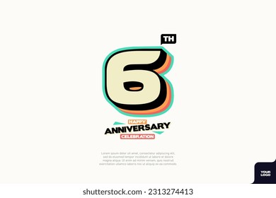 Number 6 logo icon design, 6th birthday logo number, anniversary 6