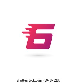 Number 6 logo icon design template elements