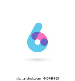 Number 6 logo icon design template elements
