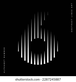 Number 6 Logo Icon Geometric Vertical Stripe Lines