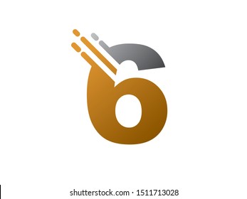 Number 6 logo or symbol template design