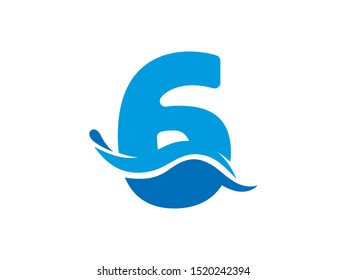 Diseño de logotipo o plantilla de símbolo número 6