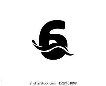 Number 6 logo or symbol template design
