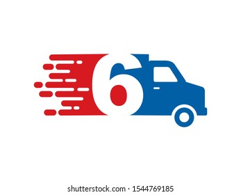 Number 6 logo or symbol template design