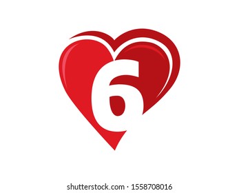 Number 6 logo or symbol template design