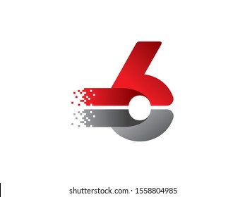 Number 6 logo or symbol template design