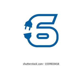 Number 6 logo or symbol template design