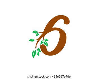 Number 6 logo or symbol template design
