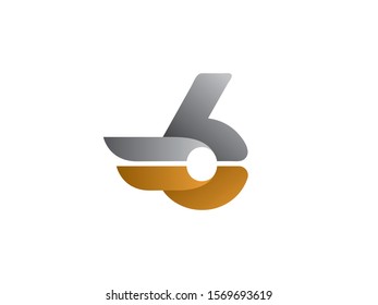 Number 6 logo or symbol template design