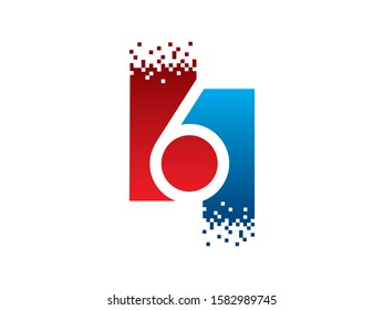 Number 6 logo or symbol template design