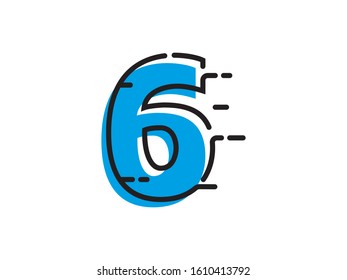 Number 6 logo or symbol template design