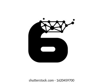 Number 6 logo or symbol template design