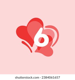 Number 6 logo or symbol template design