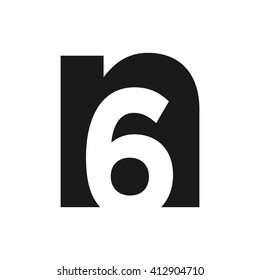 number 6 logo vector. letter N logo vector.