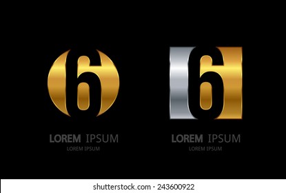 Number 6 Logo. Vector Logotype Design.