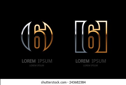 Number 6 Logo. Vector Logotype Design.