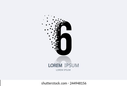 Number 6 logo. Vector logotype design.