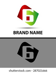 Number 6 logo. Vector logotype design.
