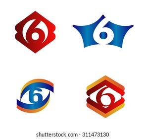 Number 6 logo. Vector logotype design
