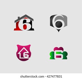 Number 6 logo. Vector logotype design.
