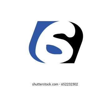 Number 6 logo. Vector logotype design.

