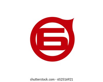 Number 6 logo. Vector logotype design.
