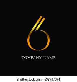 Number 6 logo.Vector logo template.