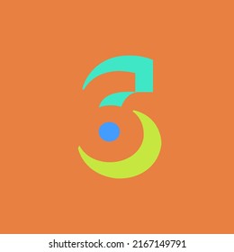 Number 6 in a modular font style, with a sharp, bold, masculine style, but fun and colorful. Perfect for personal brand logos, abbreviations, titles, etc.