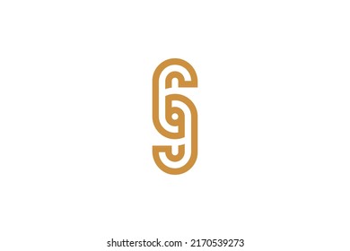 Number 6 Monoline Logo Vector