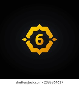 Number 6 numeric or numeric elements vector isolated. Number 6 numeric icon for apps, websites, print design, games element, and more about Number 6 numeric.