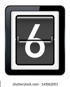Number 6 on a mechanical timetable