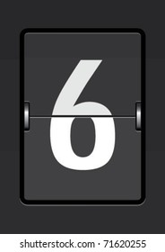 number  6 on a mechanical timetable