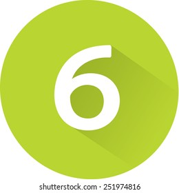 Number 6 on white background. Vector illustration