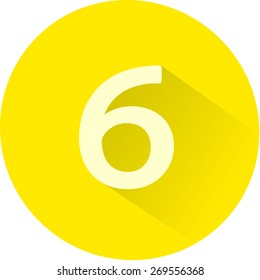 Number 6 on white background. Vector illustration