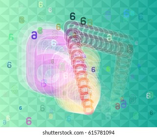 Number 6 pattern vector