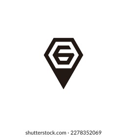 Number 6 in pencil geometric symbol simple logo vector