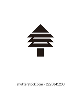 Number 6, pines geometric symbol simple logo vector