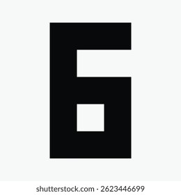 number 6 pixel art icon vector illustration.