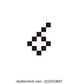 Number 6 plus, squares geometric symbol simple logo vector