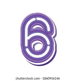number 6 in purple neon font vector illustration design