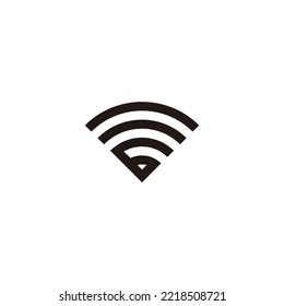 Number 6 signal geometric symbol simple logo vector