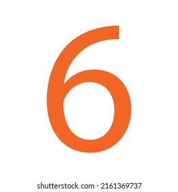 NUMBER 6 SIMPLE CLIP ART VECTOR ILLUSTRATION