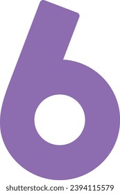 Number 6 single vector line icon