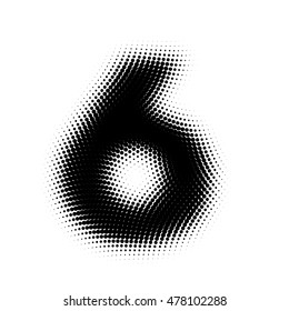 Number 6 six halftone