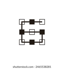 number 6 square lines geometric symbol simple logo vector